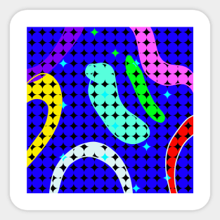 blue yellow orange abstract texture Sticker